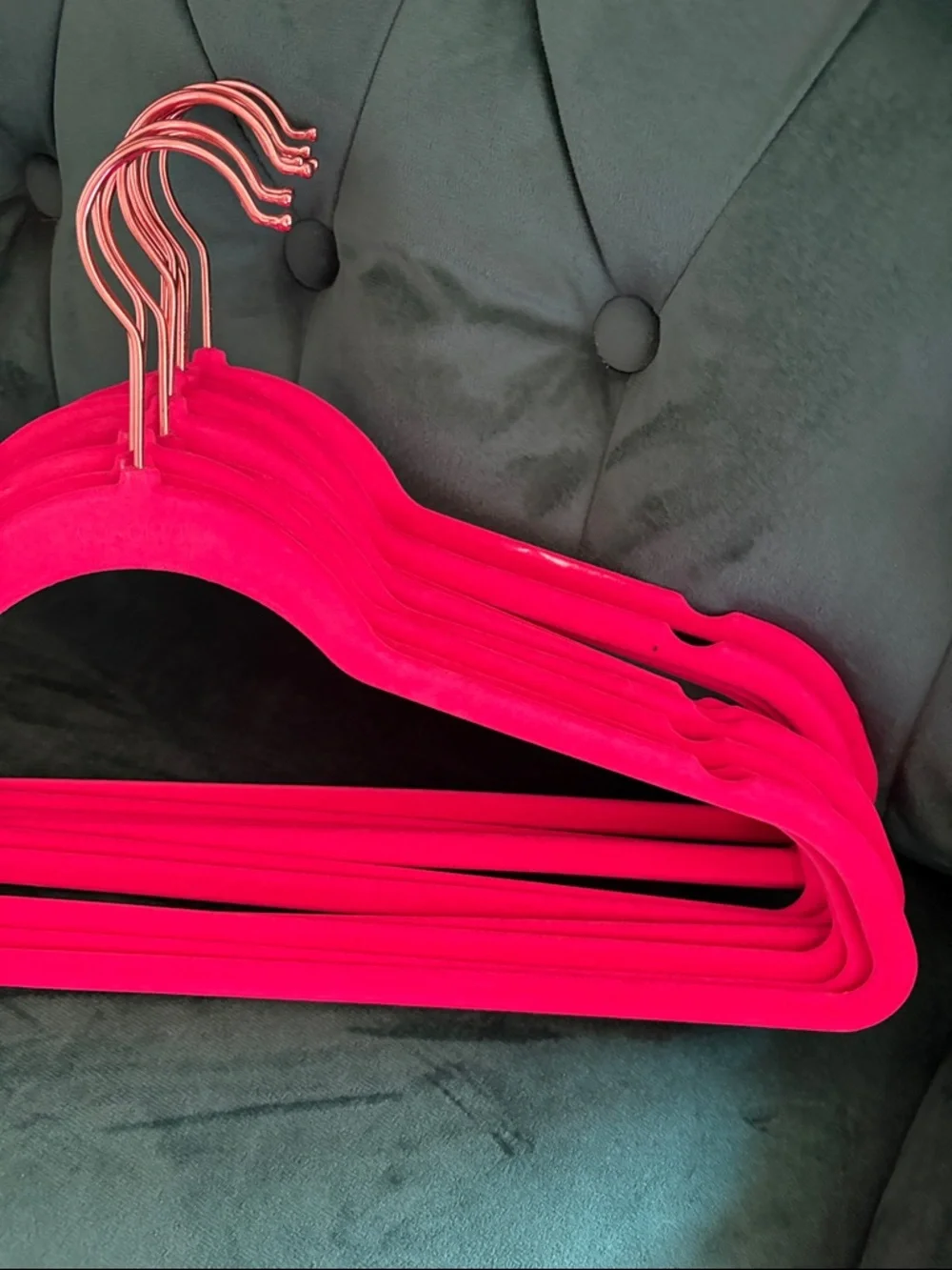 Set of 10 Hot Pink “Boss Lady” Velvet Hangers